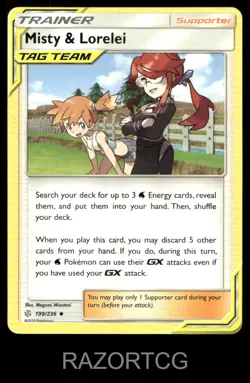 MISTY & LORELEI 199/236 UC COSMIC ECLIPSE POKEMON NM/M - Image 1