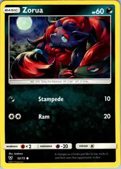 ZORUA 52/73 C SHINING LEGENDS POKEMON LP - Image 1