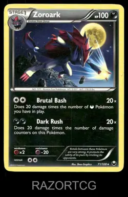 ZOROARK 71/108 R DARK EXPLORERS POKEMON LP - Image 1