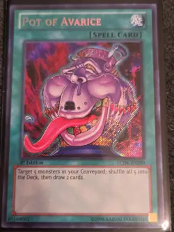 Yugioh! LP Pot of Avarice - LCJW-EN290 - Secret Rare - 1st Edition Lightly Playe - Image 1
