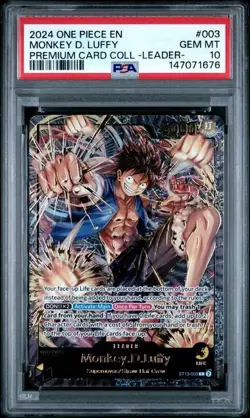 One Piece Monkey D. Luffy Premium Card Collection ST13-003 Leader Foil PSA 10 - Image 1