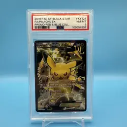 2016 POKEMON XY BLACK STAR PROMO RED & BLUE COLLECTION PIKACHU EX XY124 PSA 8 - Image 1