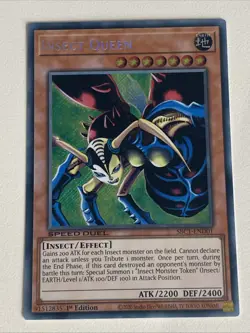 Yugioh - Insect Queen - 1st Edition Secret Rare NM - Plus Free Holo Card - B - Image 1