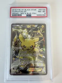 Pikachu EX XY124 - XY Black Star Promo (Red & Blue Collection) 2016 - PSA 8 - Image 1