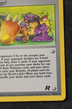 Pokemon TCG Challenge! 74/82 - 1st Edition Team Rocket Uncommon Card NM - Image 5