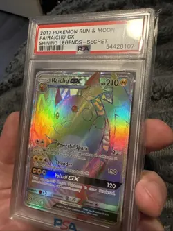 2017 POKEMON SUN & MOON SHINING LEGENDS SECRET #75 FULL ART/RAICHU GX PSA 9 - Image 2