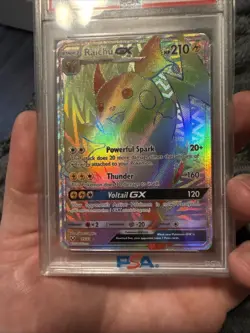 2017 POKEMON SUN & MOON SHINING LEGENDS SECRET #75 FULL ART/RAICHU GX PSA 9 - Image 4