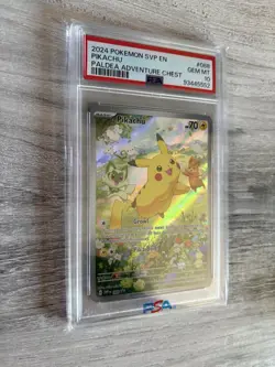 2024 POKEMON SVP EN-SV BLACK STAR PROMO PALDEA ADVENTURE CHEST PIKACHU PSA 10 - Image 2