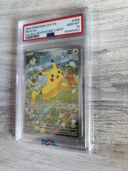 2024 POKEMON SVP EN-SV BLACK STAR PROMO PALDEA ADVENTURE CHEST PIKACHU PSA 10 - Image 3