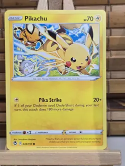 Pikachu 049/195 - SWSH12: Sword & Shield Silver Tempest Pokemon - NM - Image 1