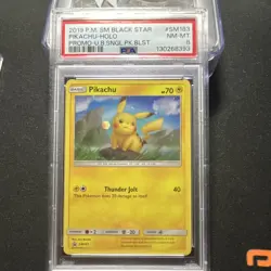 The Pokemon Company SM Black Star Promo Pikachu SM183 Holo EN PSA 8 - Image 1