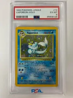 *PSA 6* Vaporeon Holo #12/64 1999 Pokemon Jungle (English) - Image 1