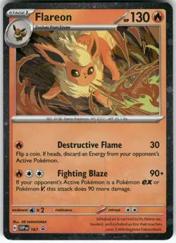 Flareon (Cosmos Holo) 167 Holo Promo Scarlet & Violet Promo Pokemon Holo NM - Image 1