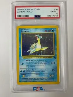 *PSA 6* Lapras Holo #10/62 1999 Pokemon Fossil (English) - Image 1