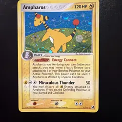 Ampharos 1/115 Holo Rare Unseen Forces Pokemon LP SWIRL - Image 1