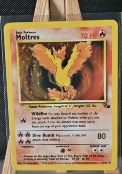Moltres Fossil 12/62 Holo Rare Unlimited Pokemon TCG Card 70 HP English 1999 - Image 1