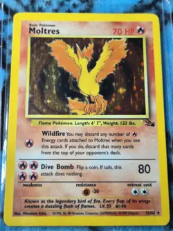Pokemon Moltres Fossil Holo Rare 12/62 Basic 1999 English Unlimited - Image 1
