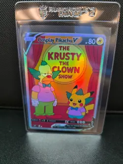 CUSTOMmade MadetoOrder pokemon card PTL589 Pikachu Krusty - Image 1