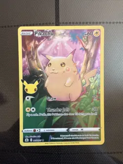 Pokemon TCG Card Pikachu 5/25 Celebrations 25th Anniversary Full Art Holo 3 - Image 1