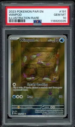 2023 PSA 10 Pokemon Paradox Rift Wimpod Illustration Rare IR 191/182 Card Gem - Image 1