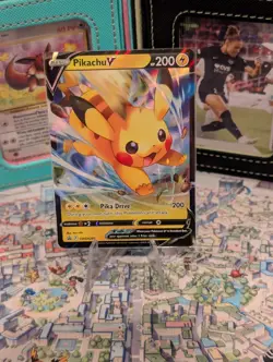 Pokemon TCG SWSH285 Pikachu v Promo Black Star Holo Rare Card Mint/Nm Condition - Image 1