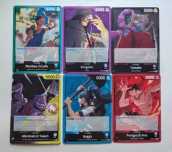 6 x One Piece TCG Card OP16 Luffy Yamato Ace Buggy Sengoku Teach Leader Lot NM - Image 1