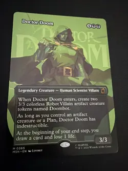 Doctor Doom Borderless Non-foil (0365) MTG Marvel Super Heroes Near Mint In Hand - Image 1