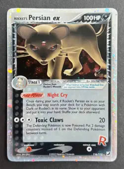Rocket's Persian ex 116/115 - EX Unseen Forces - Secret Rare - TCG Pokemon Card - Image 1