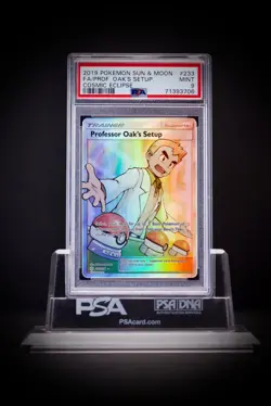 2019 Pokemon SM Cosmic Eclipse Prof. Oak's Setup #233 PSA 9 - Image 2