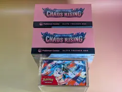 Pokemon 2x Chaos Rising Pokemon Center ETB & 1x Booster Box + Acrylic Case - Image 1