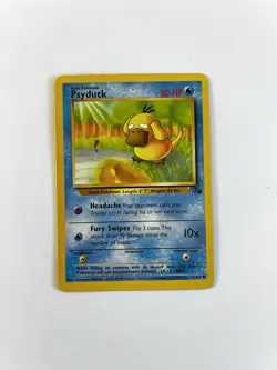 Vintage Pokemon TCG Fossil Psyduck Common 53/62 Basic 50 HP Regular - Image 2