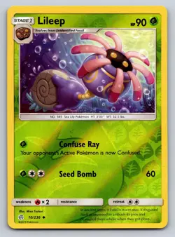 Lileep 10/236 Uncommon Cosmic Eclipse Pokemon Reverse Holo Near Mint - Image 1