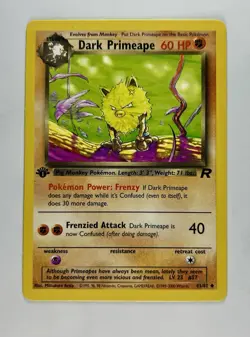 Dark Primeape 2000 Pokemon Team Rocket 1st Edition Uncommon #43/82 * Near Mint - Image 1