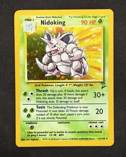 Nidoking 11/130 Holo Rare - Base Set 2 - Pokemon TCG - LP - Image 3