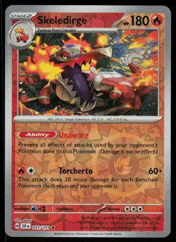 Skeledirge 031/191 Rare Surging Sparks Pokemon Reverse Holo Near Mint - Image 1