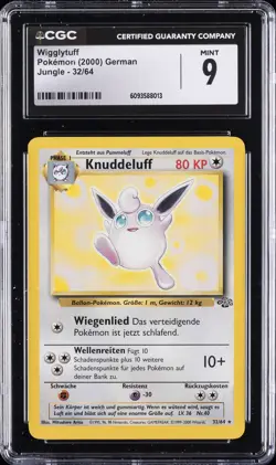 2000 POKEMON GERMAN JUNGLE #32/64 WIGGLYTUFF CGC 9 - Image 1