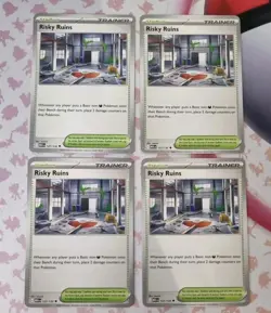 4x Risky Ruins 127/132 Pokemon TCG Mega Evolutions Trainer Playset - Image 1