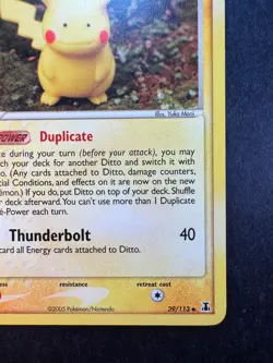 2005 Pokemon Ditto (Pikachu) 39/113 Delta Species Non-Holo Regular - Image 5