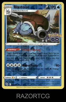 BLASTOISE 017/078 HOLO R POKEMON GO POKEMON REVERSE HOLO LP - Image 1