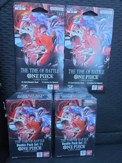 One Piece TCG: The Time Of Battle OP-16 Double Pack Set Lot Of 4 2 Of Each - Image 1