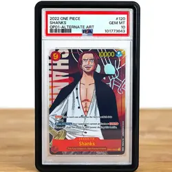 2022 ONE PIECE ROMANCE DAWN #OP01-120 SHANKS ALT ART SEC PSA 10 - Image 1