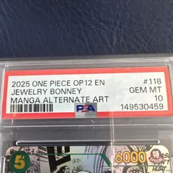 2025 One Piece Jewelry Bonney OP12-118 Manga Alt Art Legacy of the Master PSA 10 - Image 3