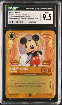 Mickey Mouse True Friend Promo 36/P2 Glimmer Foil LORCANA - CGC Mint+ 9.5 - Image 1