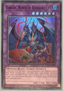 YuGiOh! Garura Wings of Resonant Life RA02-EN024 Super Rare 1st Edition - Image 1