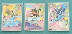 Pokemon TCG First Partner Illustration Collection Series 1 Gen 7 Starters Set - Image 1