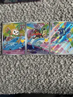 Pokemon TCG First Partner Illustration Collection Series 1 Gen 7 Starters Set - Image 1