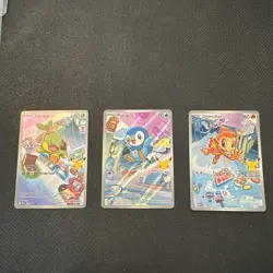 Pokemon TCG First Partner Illustration Collection Series 1 Gen 4 Starters set - Image 1