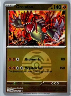 Pokemon Card - Groudon (Dusk Ball) Ascended Heroes 108/217 Rare Reverse Holo NM - Image 1