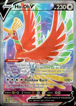 Ho-Oh V (Full Art) 187/195 Ultra Rare SWSH12: Silver Tempest Pokemon Card - Image 1