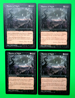 Magic the Gathering MTG Visions BLANKET OF NIGHT X 4 VLP/EX U 1997 Vintage! - Image 1